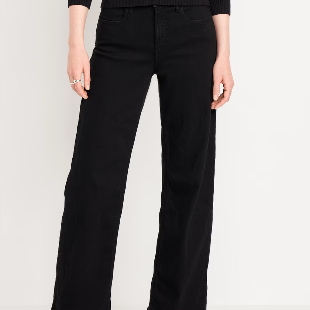 Old Navy Black Flare Wide-Leg Jeans